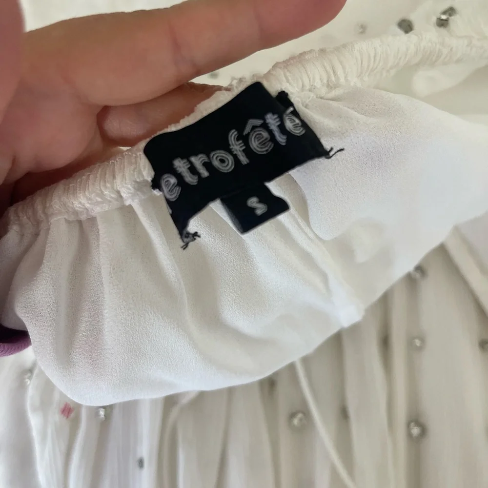 Retrofete Zadie white beaded long dress! NEVER WORN - Picture 6 of 6
